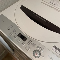 【予約済】シャープ SHARP 洗濯機 2018年製 全自動洗濯機 5.5kg ホワイトES-GE5B-T 縦型 の画像