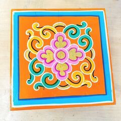 レトロポップ 花台 昭和 台座 花器 木製の画像