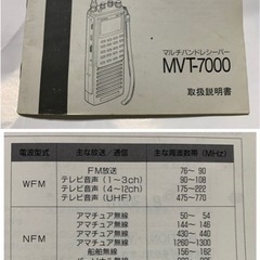 YUPITERU、MVTー7000、広帯域受信機　、マルチバンドレシーバーの画像