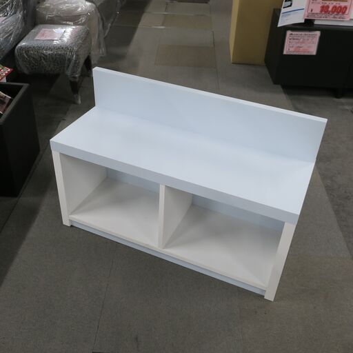 売り切れました1-2【モデルルーム展示品】オーダーメイド品　W950 収納付きベンチ ホワイト スカイブルー【JW0528-01】