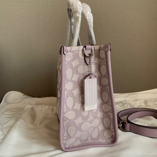 直接のみ　⭐︎新品未使用⭐︎ COACH ハンドバッグ ショルダー 丸ロゴ パープル