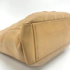 シャネル キャビアスキン PST チェーン トートバッグ　ベージュ　マトラッセの画像