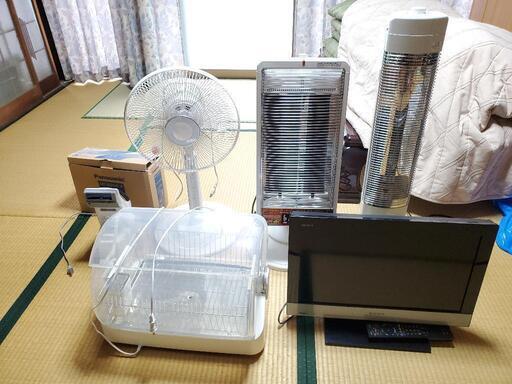 【7点セット】テレビ　扇風機　電気ストーブ　ハンディクリーナー　食器乾燥機 ※17時までに持ち運びしてくれる方限定