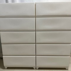 5段収納プラスチックチェスト　1台¥3,990、2台なら¥7,580