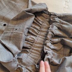 【美品】グレーチェック ワンピース フィッシュテール バックスタイルが可愛いの画像