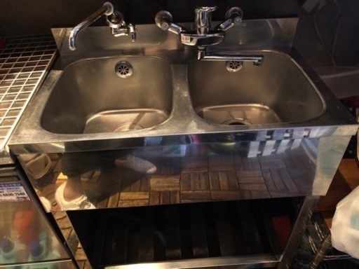 業務用　二槽シンク 奥行450mm