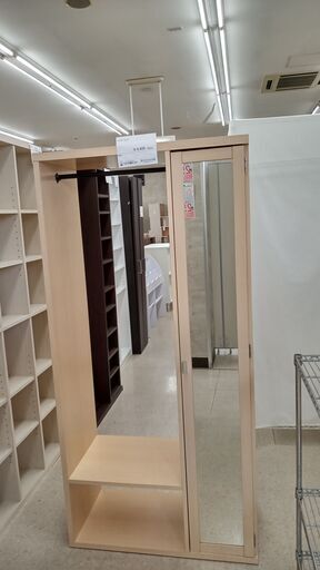 ★ジモティ割あり★  ハンガーラック ベージュ H165×D39×W80 クリーニング済み TJ970
