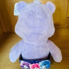 ケアベアぬいぐるみ（新品未開封・むらさき・大きめ）の画像