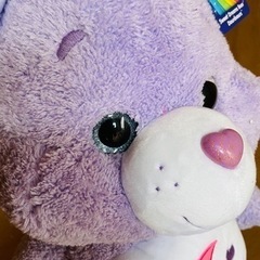 ケアベアぬいぐるみ（新品未開封・むらさき・大きめ）の画像