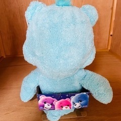 ケアベアぬいぐるみ（新品未開封・うすいみずいろ・大きめ）の画像