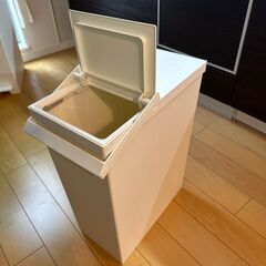 リス ゴミ箱 TOSTE レバーオープン30L ホワイト 日本製の画像