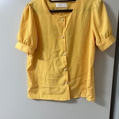 1回試着 スクエアシャツ イエロー半袖シャツ