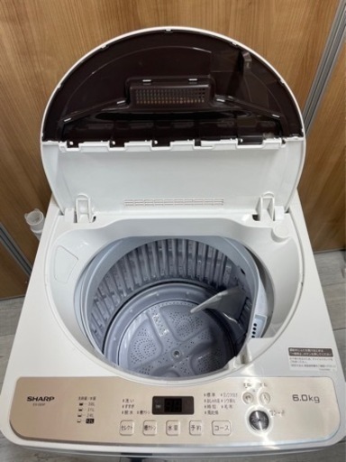 ?風乾燥機能付✨️SHARP 洗濯機 ES-GE6F-T  6.0kg 2022年製?‪