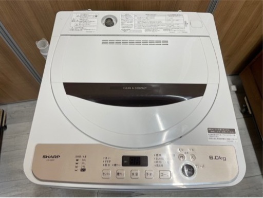 ?風乾燥機能付✨️SHARP 洗濯機 ES-GE6F-T  6.0kg 2022年製?‪