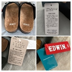 未使用☆EDWIN  コンフォートサンダル  レディース EW9462  ブラック オリジナルボックス入りの画像