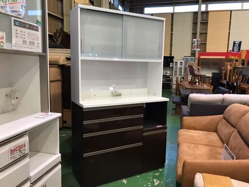 【愛品館八千代店】高橋木工所　スライド扉キッチンボード　テクト120