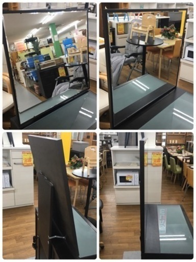 S141  関本家具装芸 、鏡台、一面ドレッサー、椅子付属、幅75cm、⭐クリーニング済