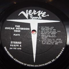 【レコード】「The Oscar Peterson Trio Plays」LP / V/V6 8591(Verve)【JAZZ】の画像