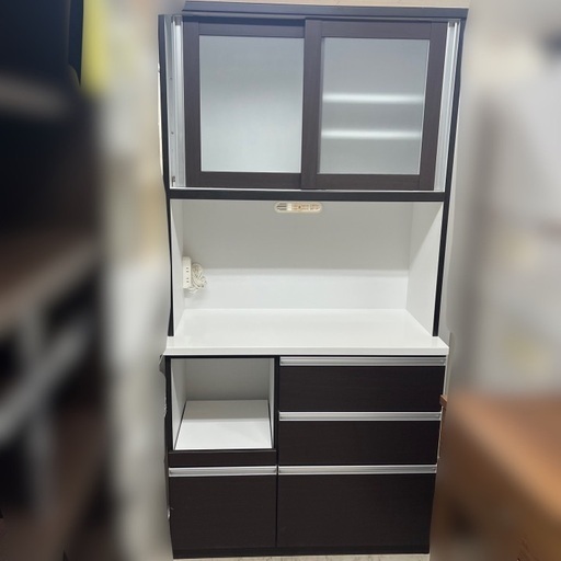 J2486 美品！東京インテリア ティ・アイ・アイ 食器棚 キッチンボード KIRARA2 100 OP クリーニング済み　【リユースのサカイ柏店】 流山市 中古 食器棚 松戸市 中古 食器棚 我孫子市 中古 食器棚 船橋市 中古食器棚 守谷市 中古食器棚 取手市 中古食器棚