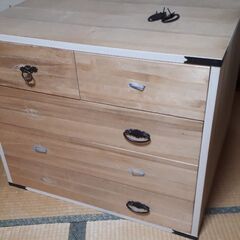桐製アイランドテーブル　75×70×高63