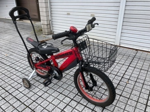 【16インチ自転車】HUMMER製　補助輪、一本スタンド付　美品❗️若林自転車　唐崎店SALE中❗️