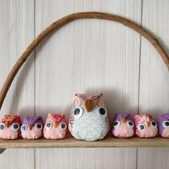 フクロウ置き物 2点セット