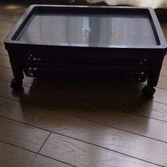 プラスチック製　バスケットワゴン３段　黒の画像