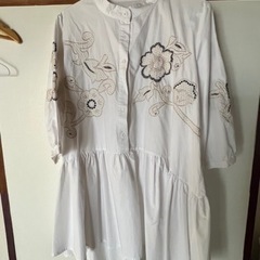 刺繍ミディアムワンピースシャツ