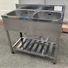 業務用 アズマ 2槽シンク 幅900×奥450×高さ800(mm...