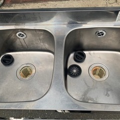 業務用 アズマ 2槽シンク 幅900×奥450×高さ800(mm) 流し台 厨房機材 キッチン 手洗い場 厨房機器 店舗用品 大阪 2層シンク AZUMA 大阪発の画像