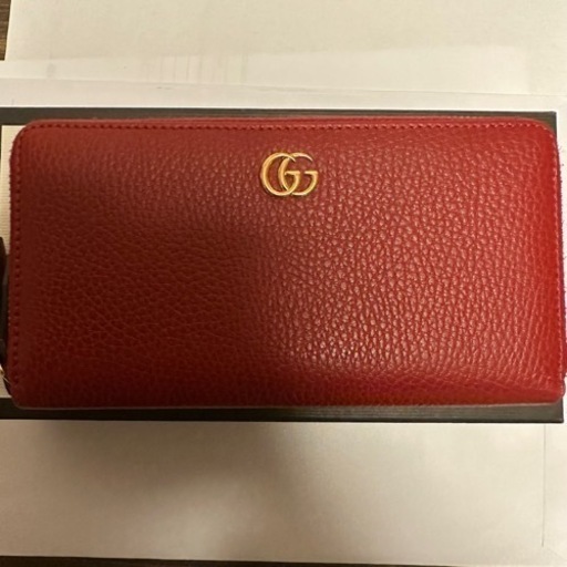 【美品】グッチ　長財布　レディース　レッド　箱付き