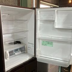 HITACHI 日立 5ドア 冷蔵庫 製氷機能付  401L R-S4200F 2016年製 ブラウン 真空チルド ファミリータイプ ●E053M790の画像