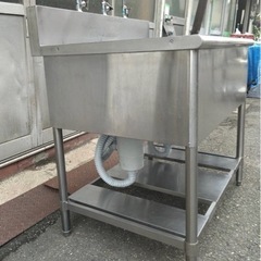 業務用 ソイルド ニ槽シンク 幅900×奥700×高さ850+150(mm) 流し台 バックガード付き 食洗機 JWE-580UA対応 大阪 2層シンク 大阪発 特注の画像