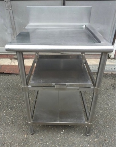 業務用 ソイルド 作業台 幅630×奥700×高さ850+150(mm) 調理台 バックガード付き 食洗機 JWE-580UA対応 大阪発 特注 食洗機用作業台