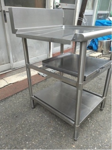 業務用 ソイルド 作業台 幅630×奥700×高さ850+150(mm) 調理台 バックガード付き 食洗機 JWE-580UA対応 大阪発 特注 食洗機用作業台