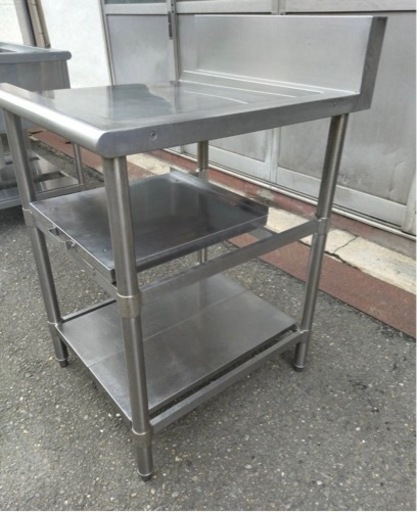 業務用 ソイルド 作業台 幅630×奥700×高さ850+150(mm) 調理台 バックガード付き 食洗機 JWE-580UA対応 大阪発 特注 食洗機用作業台