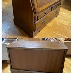 アンティーク　ライティングビューロー　ビンテージ　古道具　木製　デスクの画像