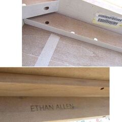 イーセンアーレン センターテーブル ETHAN ALLEN ガラス板付きローテーブル ホワイト系ペイント 札幌市北区屯田の画像