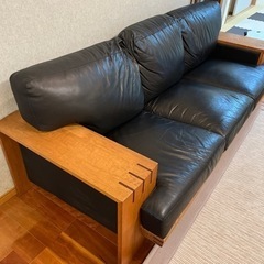 定価25万円 ソファ ACTUS BOSCO 本革レザー 3人掛け本革ソファ