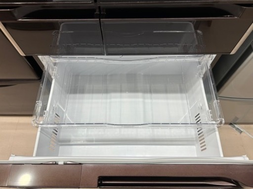 美原店　HITACHI/日立 6ドアノンフロン冷凍冷蔵庫 R-C6200（XT） 大型冷蔵庫 2013年製 620L クリスタルブラウン 真空チルド
