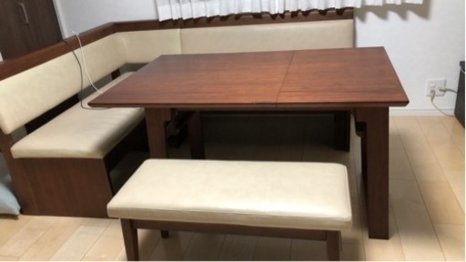 ダイニングセット _ソファチェア&木製テーブル