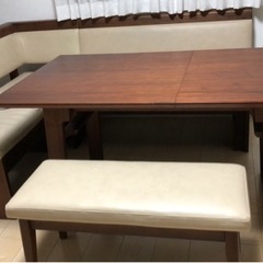 ダイニングセット _ソファチェア&木製テーブル