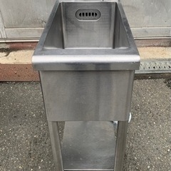 業務用 1槽シンク 二口蛇口付き 幅300×奥600×高