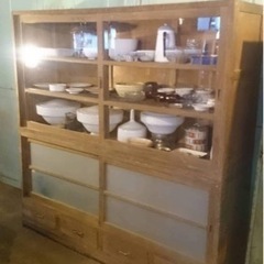 【アンティーク】古道具 水屋 アトリエ 食器棚 