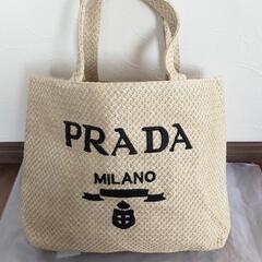  新品 PRADA ブラダ ノベルティ トートバッグ かごバッグ 麻