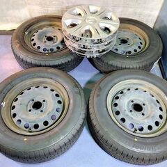 夏 日産純正 ノート☆新品 タイヤ☆ブリヂストン【100％ 富山】185/70R14 ニューノ NEWNO 日産 ニッサン純正 4本 E12 ノート純正 中古ホイールの画像