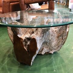 【愛品館八千代店】切株ガラステーブルの画像
