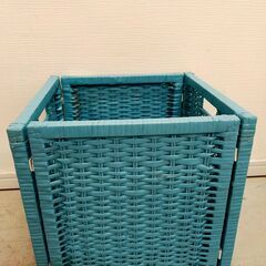 IKEA　かごバスケット　ブルー　折り畳み可　NO859