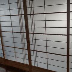 ガラス入り引き戸(中古)居間 4枚セット 建具