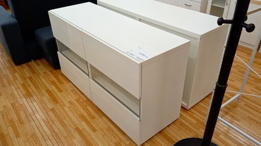 ★ジモティ割あり★  キャビネット ホワイト H66×D41.4×W120 クリーニング済み YJ169